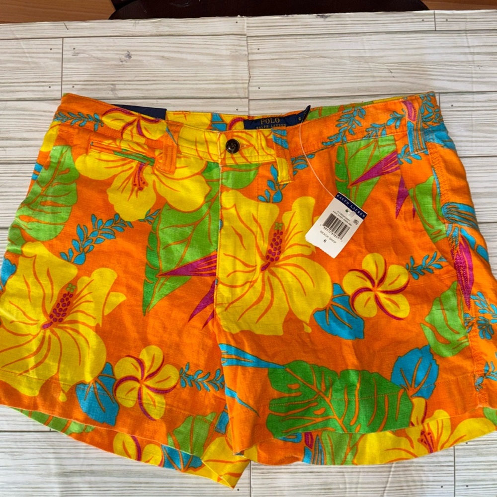 Polo by Ralph Lauren Tropical Floral Print Shorts Women’s Size 6 NWT